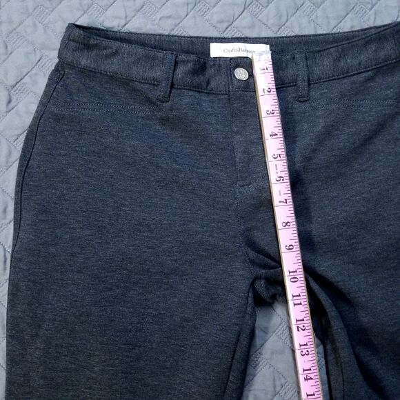 Croft Barrow Dress Pants Womens 12 Black Petite Stretch Flat Front Straight Dark - Picture 5 of 10